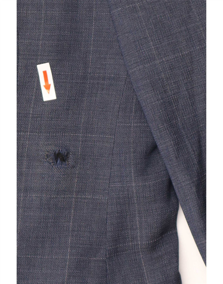 Marks & Spencer Męska marynarka slim fit zapinana na 1 guzik UK 40 Duża niebieska kratka