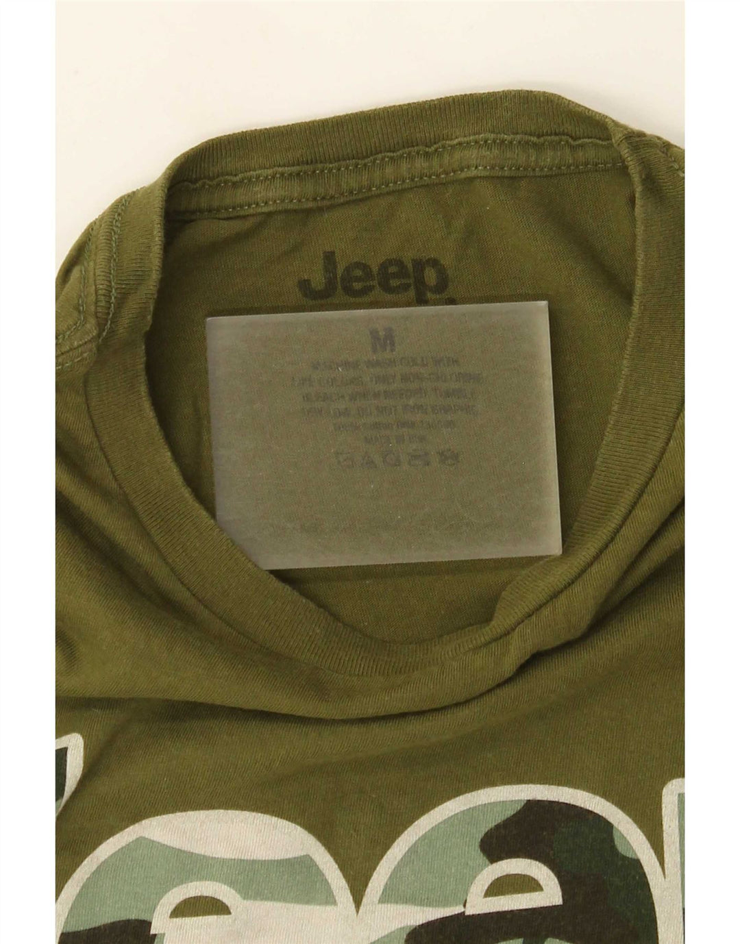 Męska koszulka t-shirt Jeep Regular Graphic, bawełniana, w kolorze średnio zielonym