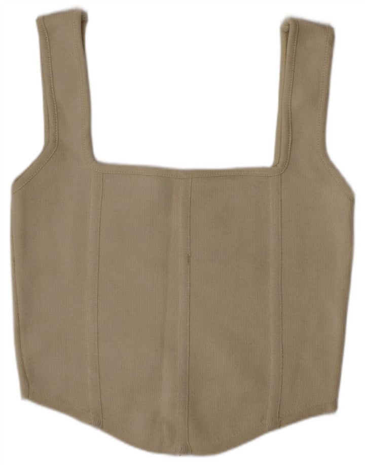 Damski krótki top Zara, średni beż, poliamid