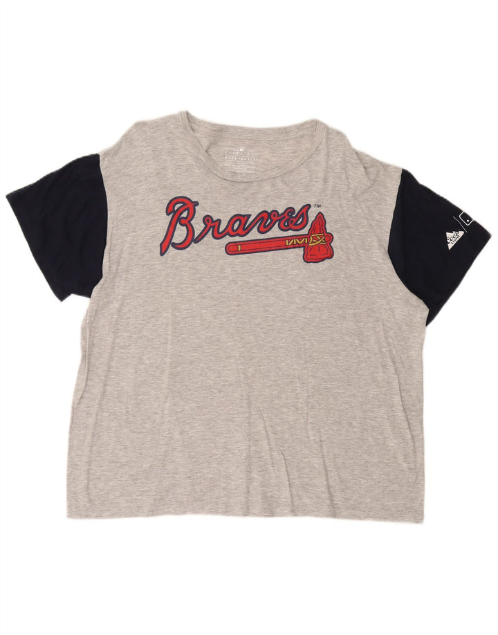 Oryginalna męska koszulka z grafiką, duża, szara, bawełniana w bloki kolorów