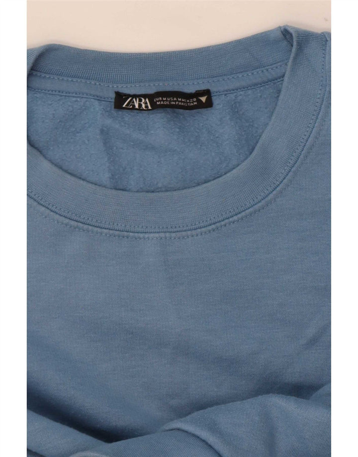 Bluza damska Zara Crop Sweter UK 12 Średni Niebieski