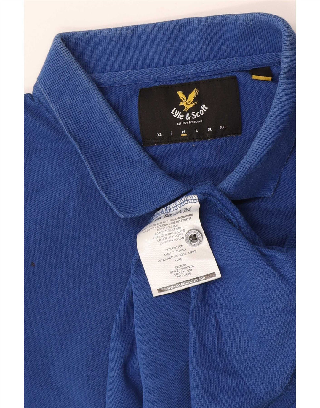 Męska koszulka polo Lyle & Scott, średnia niebieska, bawełniana