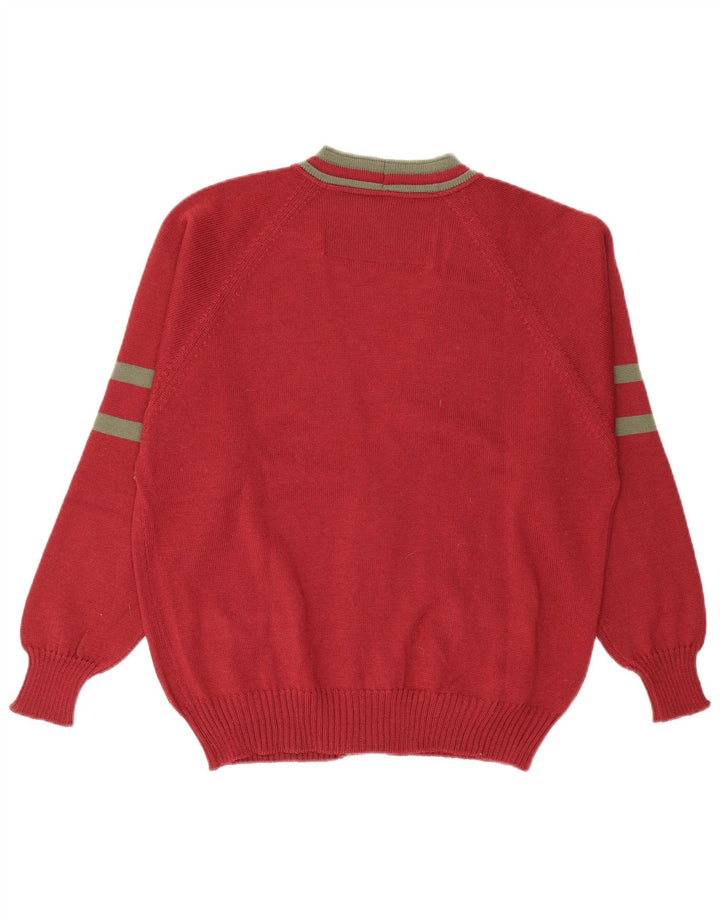 IL GRANCHIO Męski sweter rozpinany, średnia bordowa wełna