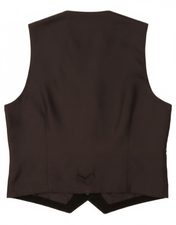 Zamszowa kamizelka męska w stylu vintage UK 40, średnia czarna skóra