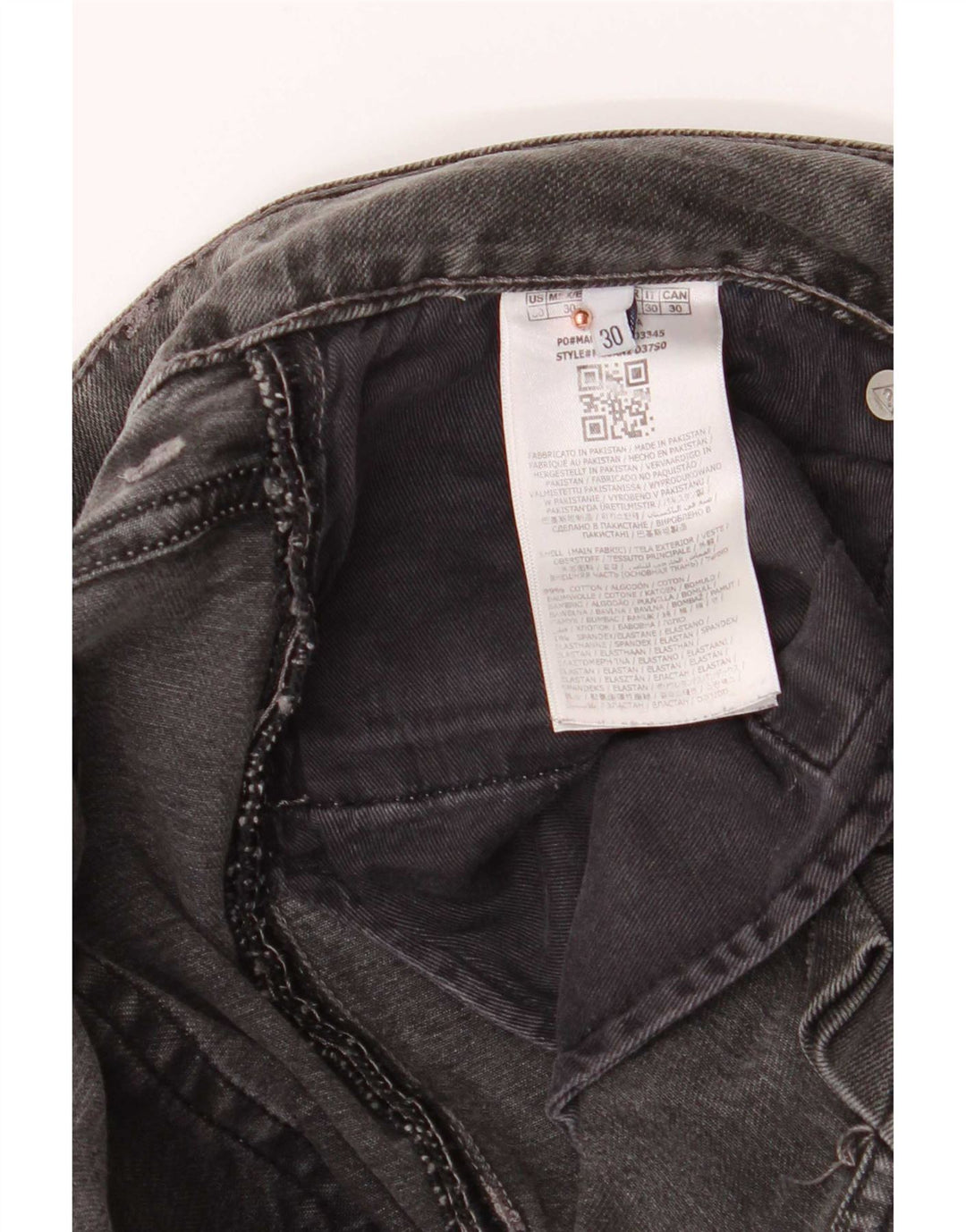 Jeansy Guess Męskie Anioły W30 L32 Szare Bawełniane