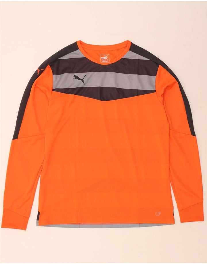 PUMA Mens Top Long Sleeve XL Orange Colourblock Polyester Vintage Puma and Second-Hand Puma from Messina Hembry 