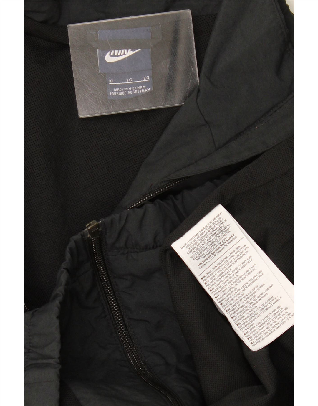Męska kurtka dresowa Nike XL, czarny, poliester z blokami kolorów