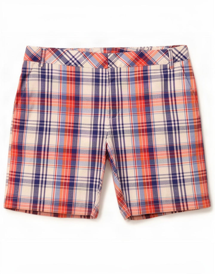 Damskie spodenki Chino Izod US 6 Medium W34, bawełna w czerwoną kratę