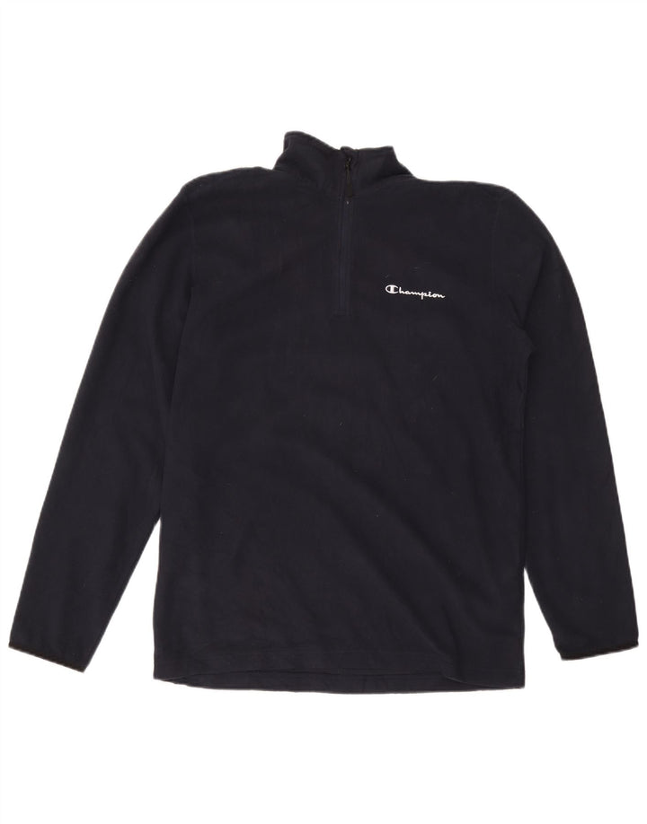 Męski sweter polarowy Champion z zamkiem błyskawicznym, duży, granatowy, poliester