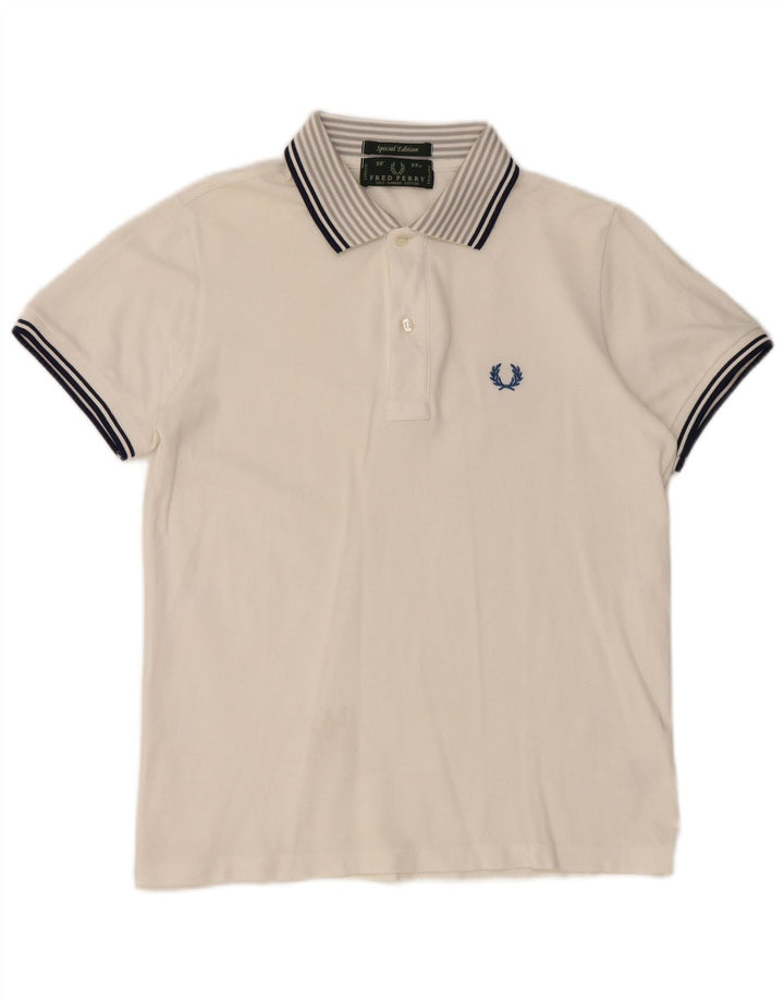 Męska koszulka polo FRED PERRY w specjalnej edycji, mała, biała, bawełniana