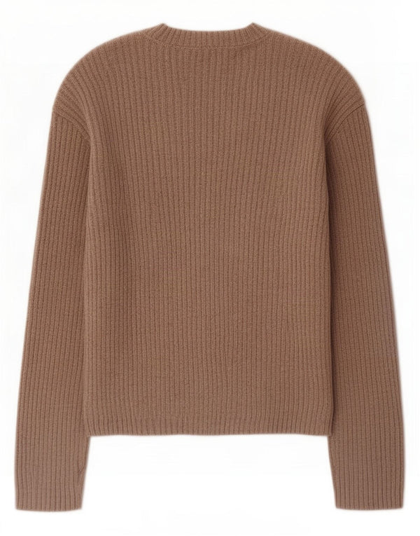 Marks & Spencer Damski sweter oversize z okrągłym dekoltem, UK 10, mały brązowy