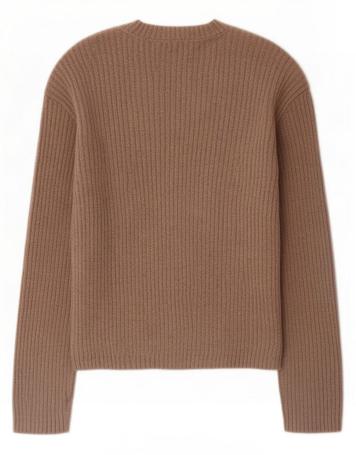 Marks & Spencer Damski sweter oversize z okrągłym dekoltem, UK 10, mały brązowy