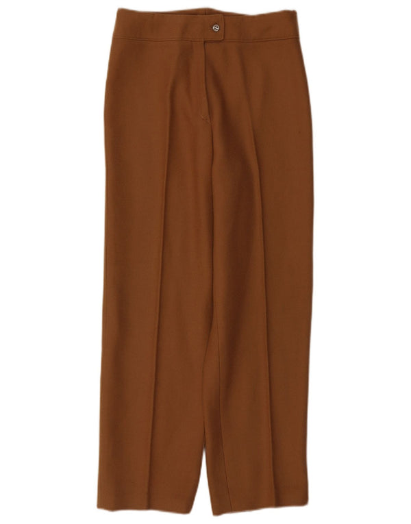 Vintage Womens High Waist Loose Fit Casual Trousers W26 L26 Brown