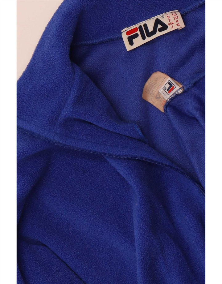 Męski sweter polarowy Fila z zamkiem błyskawicznym IT 40, średni niebieski poliester