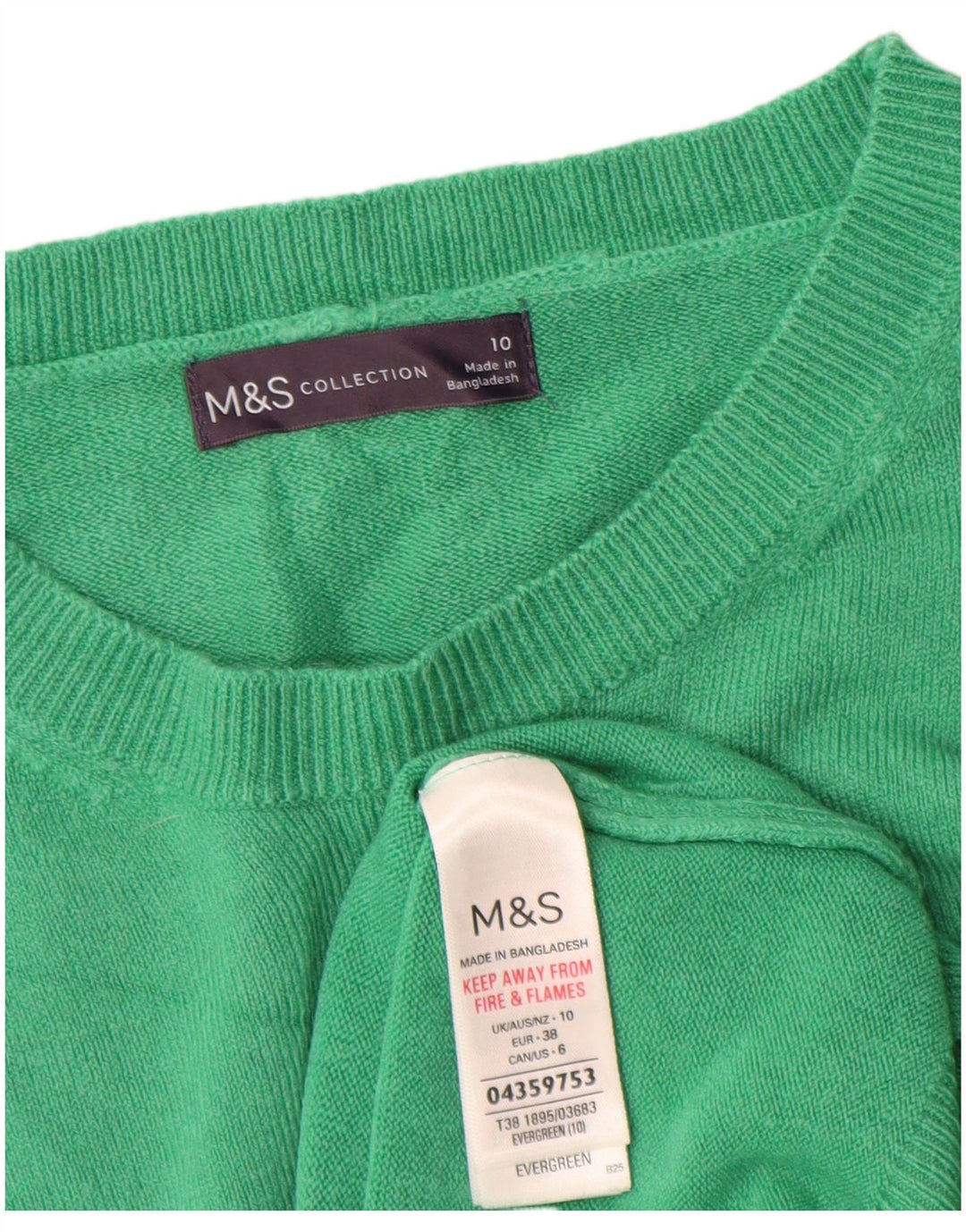 Marks & Spencer Damski sweter z okrągłym dekoltem, UK 10, mały turkusowy