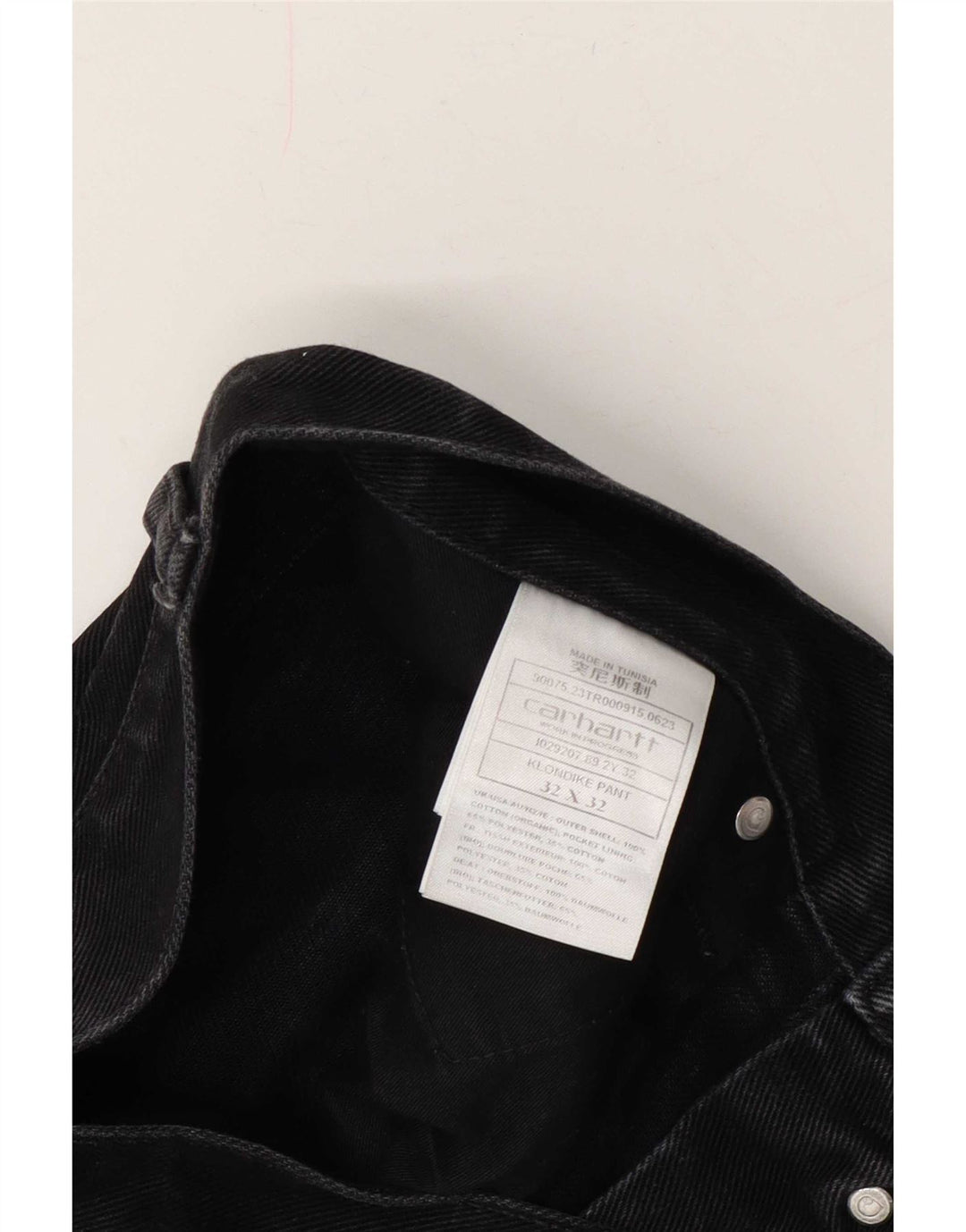 Męskie proste dżinsy Carhartt W32 L32 Szara bawełna