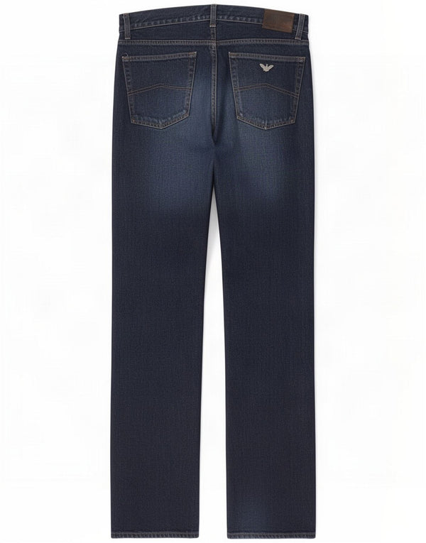 Armani Mens Straight Jeans W33 L32 Blue Cotton