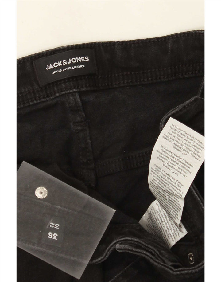 Męskie jeansy typu slim Jack & Jones W36 L32, czarne, bawełniane