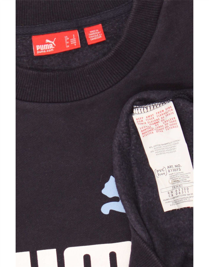 Męska bluza z grafiką Puma, mała, granatowa, bawełniana