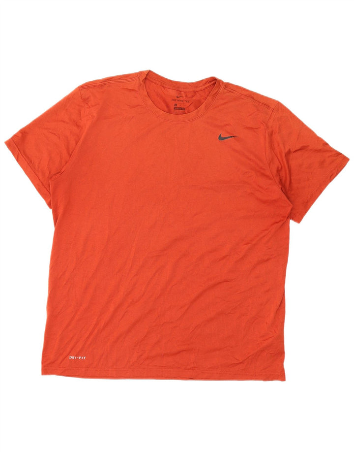 Męski T-shirt NIKE Dri Fit, XL, pomarańczowy, poliester