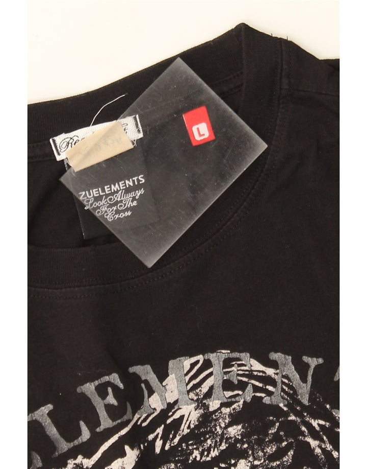 Męski T-shirt z grafiką Zu Elements, duży, czarny