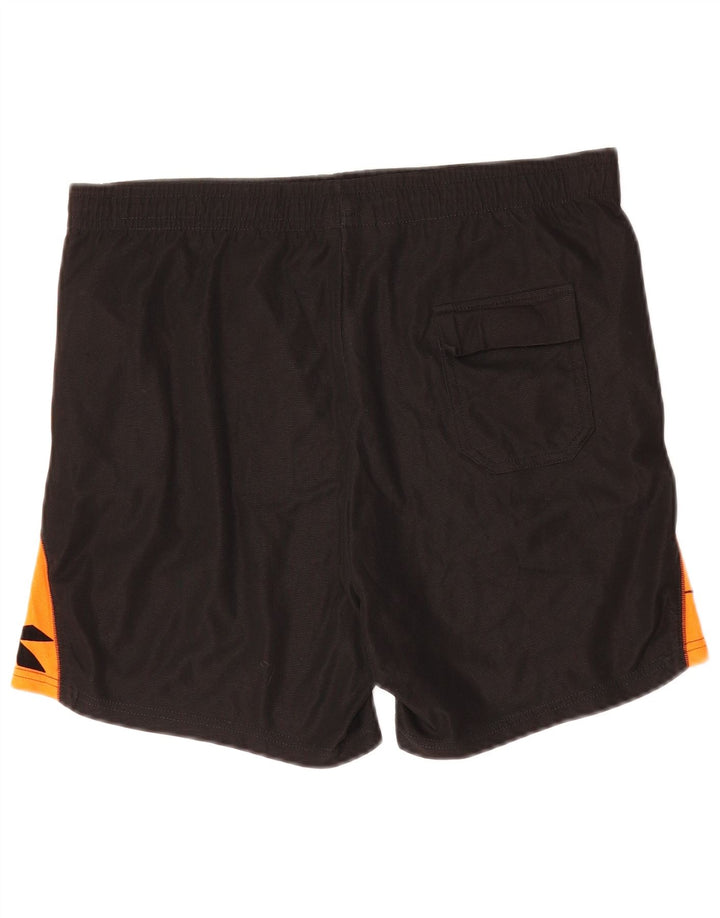 DIADORA Mens Graphic Sport Shorts Large  Black Colourblock Polyester