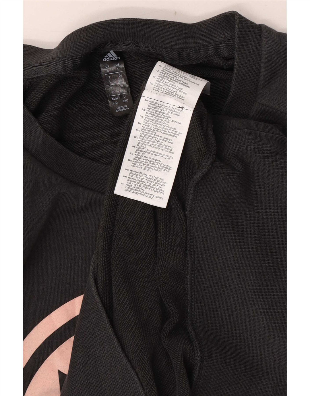 Męska bluza Adidas z grafiką o regularnym kroju, duża, szara, bawełniana
