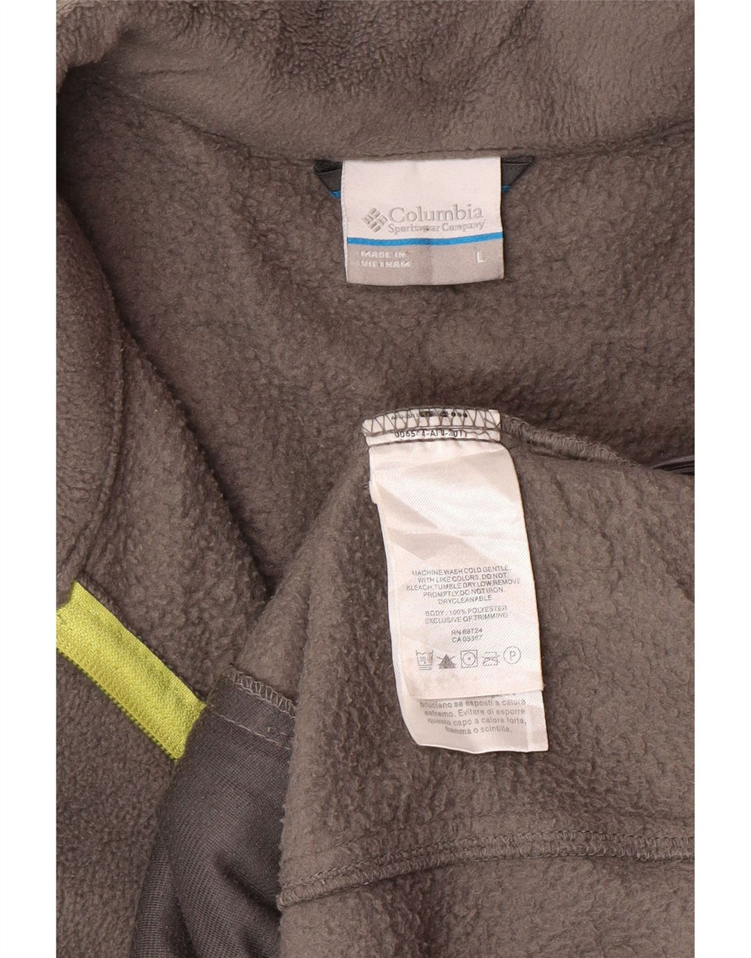 Męska kurtka polarowa COLUMBIA UK 40, duża, szary poliester