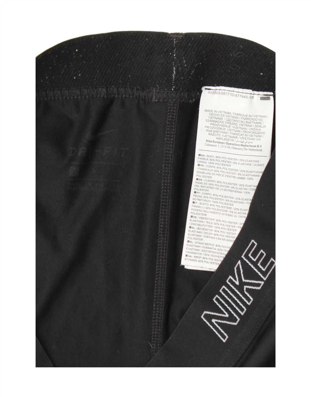 Damskie legginsy Nike Dri Fit Graphic Capri UK 14, duże, czarne, poliestrowe