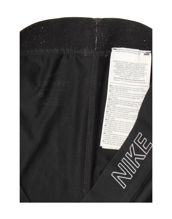 Damskie legginsy Nike Dri Fit Graphic Capri UK 14, duże, czarne, poliestrowe