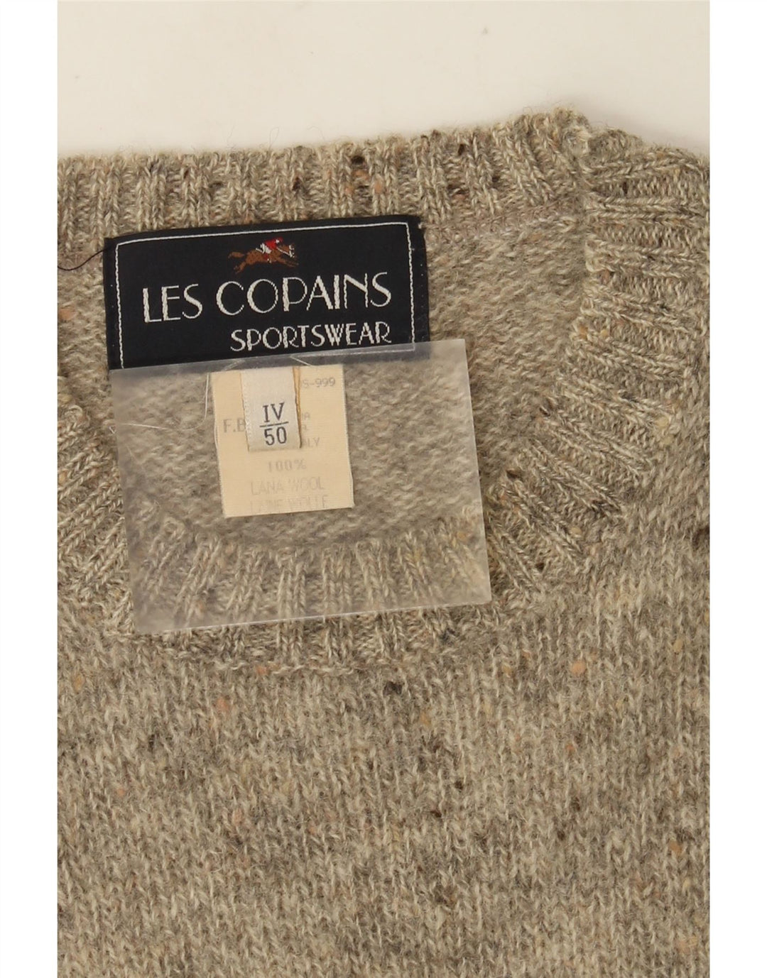 Les Copains Mens Crew Neck Jumper Sweter IT 50 Średni Szary Mieszany Wełna