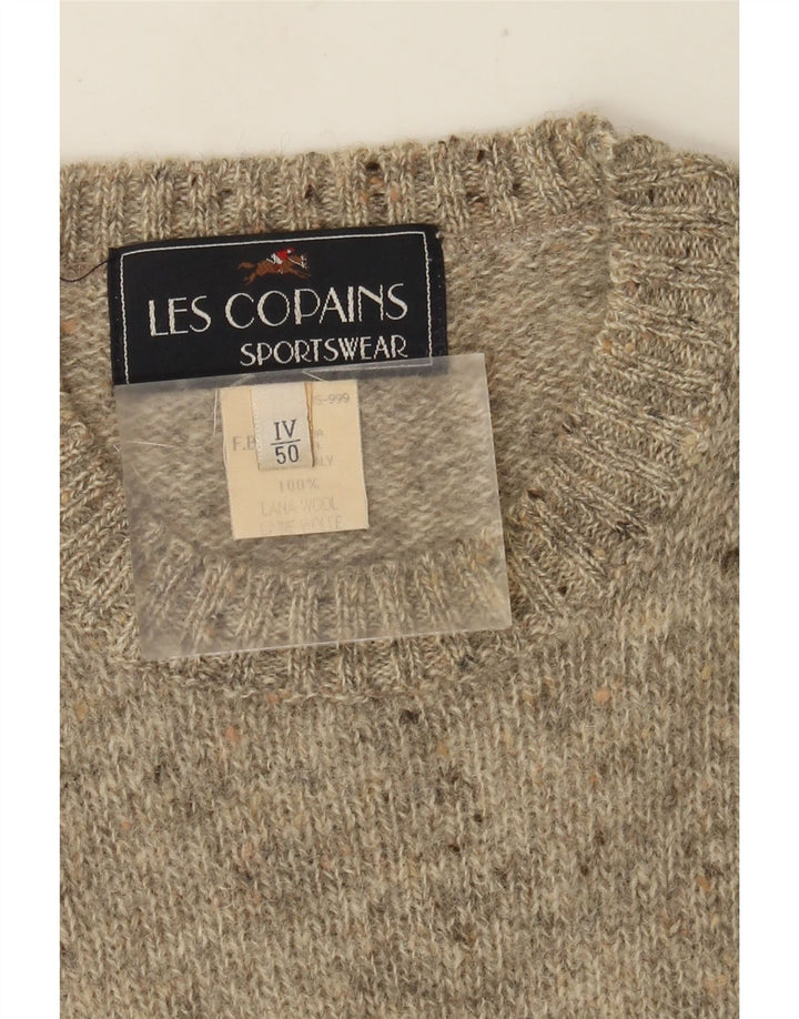 Les Copains Mens Crew Neck Jumper Sweter IT 50 Średni Szary Mieszany Wełna