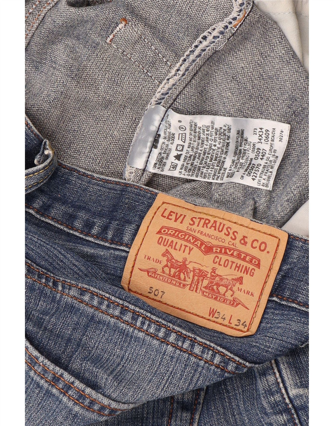Męskie spodenki jeansowe LEVI'S 507 W34, duże, niebieskie, bawełniane