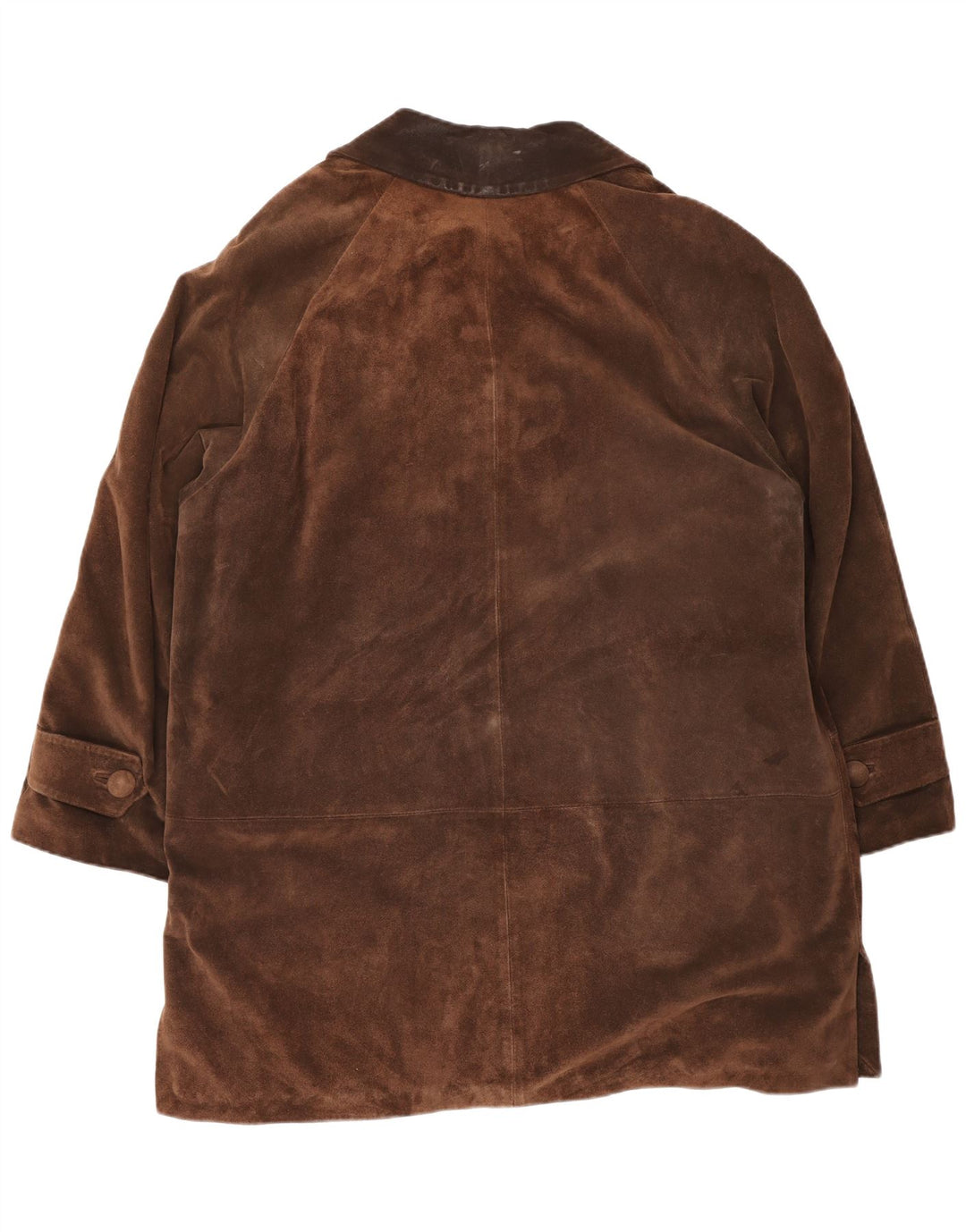 Vintage damski, oversize'owy, zamszowy płaszcz wiatrówka UK 18 XL, brązowy