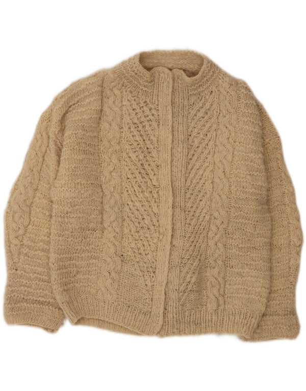 Sweter damski VINTAGE z otwartym kardiganem UK 18 XL, beżowy