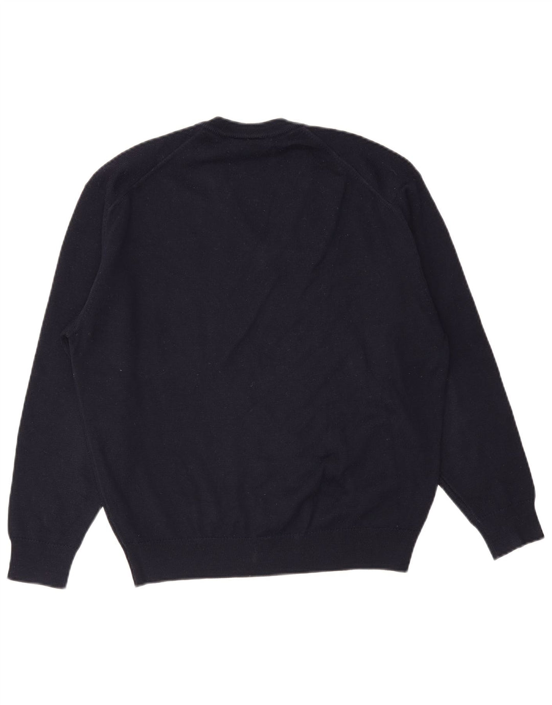 Lacoste Męski sweter z dekoltem w kształcie litery V, rozmiar 5, duży, granatowy, wełniany