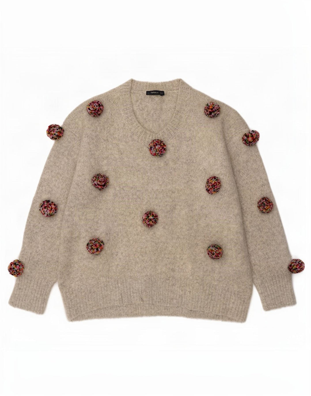 Damski sweter oversize z okrągłym dekoltem Zara UK 10 Small Grey Flecked