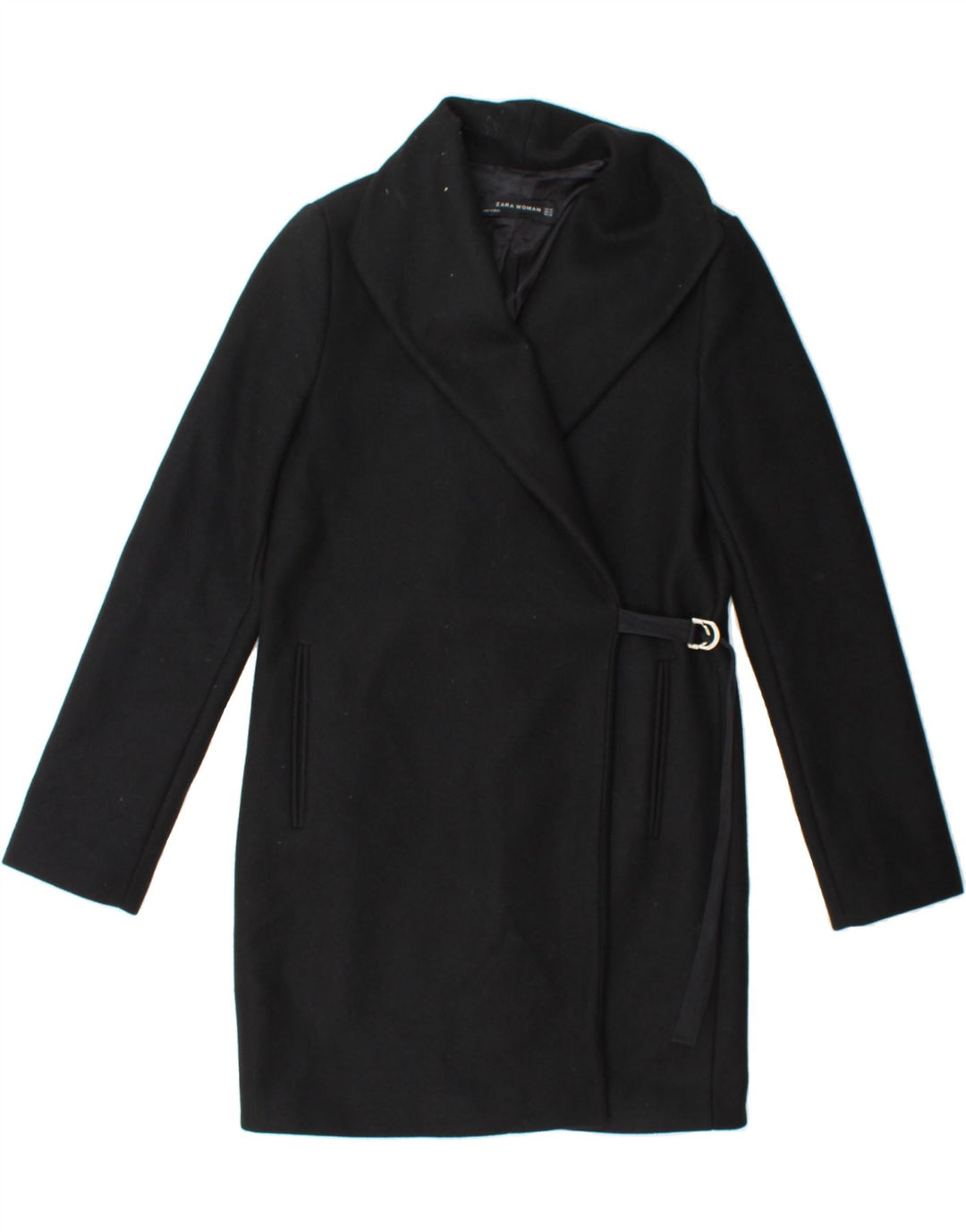 ZARA Womens Overcoat UK 6 XS Black Wool Vintage Zara and Second-Hand Zara from Messina Hembry 