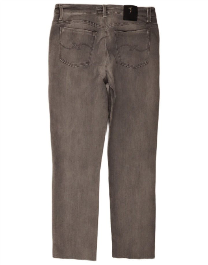 Damskie proste dżinsy TRUSSARDI W27 L25 Szara bawełna