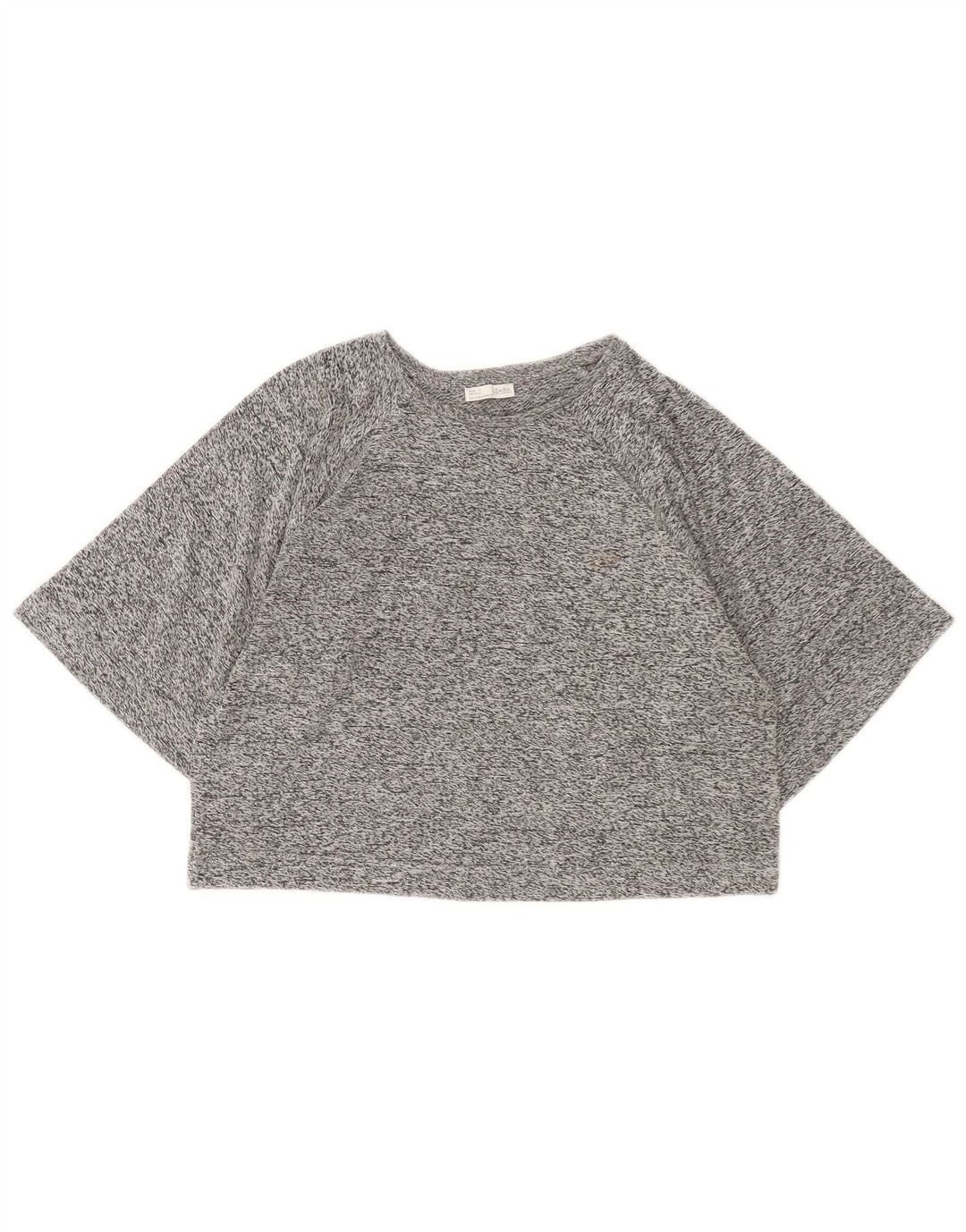 Damski T-shirt Zara Crop Top UK 14 Średni Szary Nakrapiany