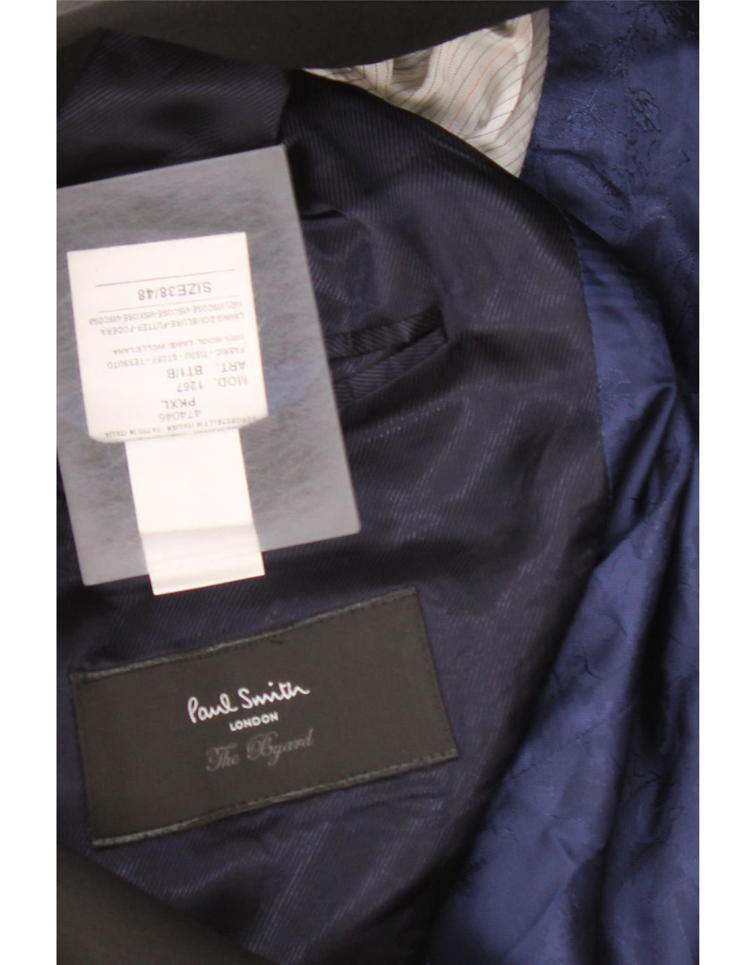 PAUL SMITH Męska marynarka zapinana na 2 guziki UK 38 Średnia czarna wełna