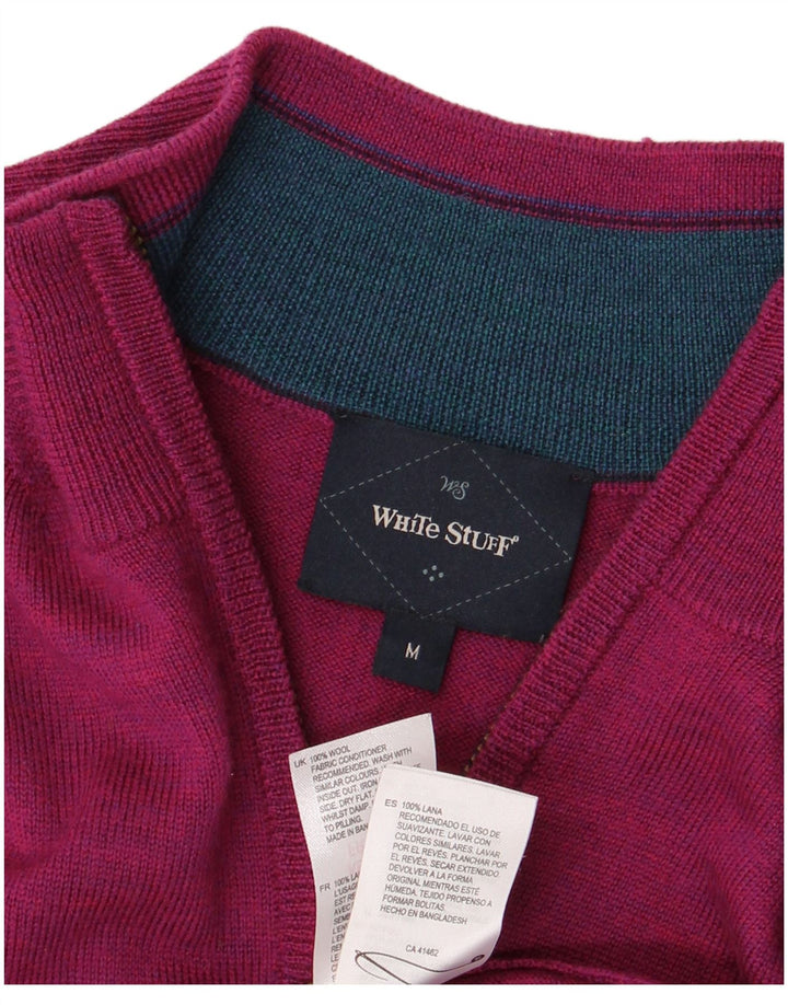 Męski sweter zapinany na zamek White Stuff Średnioróżowy wełniany sweter