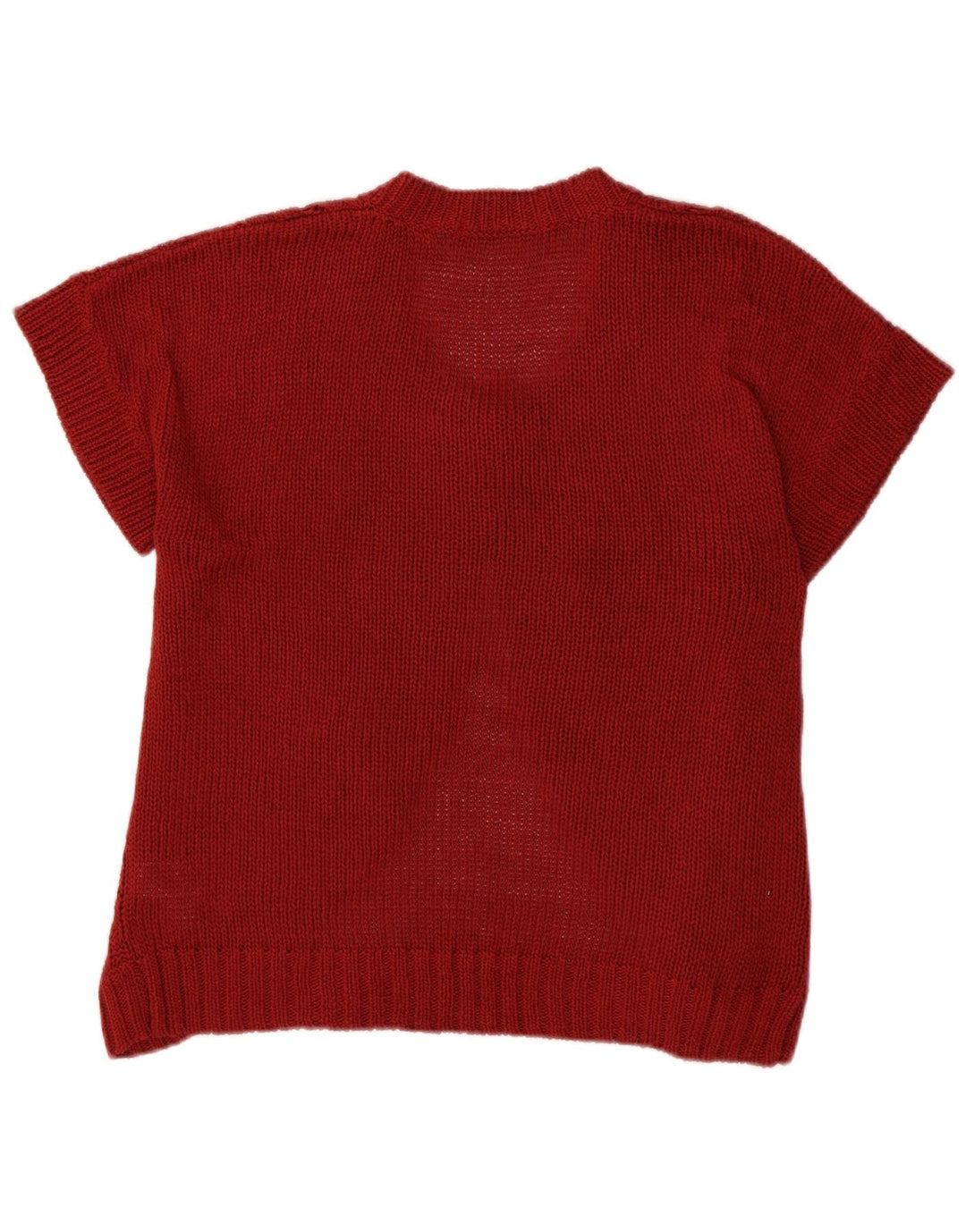 Marks & Spencer Damski sweter rozpinany z krótkim rękawem UK 14, duży czerwony