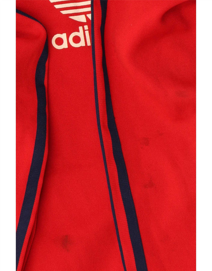 Adidas Męski sweter z kapturem i zamkiem błyskawicznym, duży, czerwony poliester