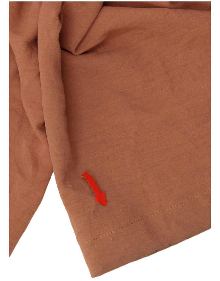 Damskie spodnie codzienne z szerokimi nogawkami Zara, duże W32 L32, brązowy poliester