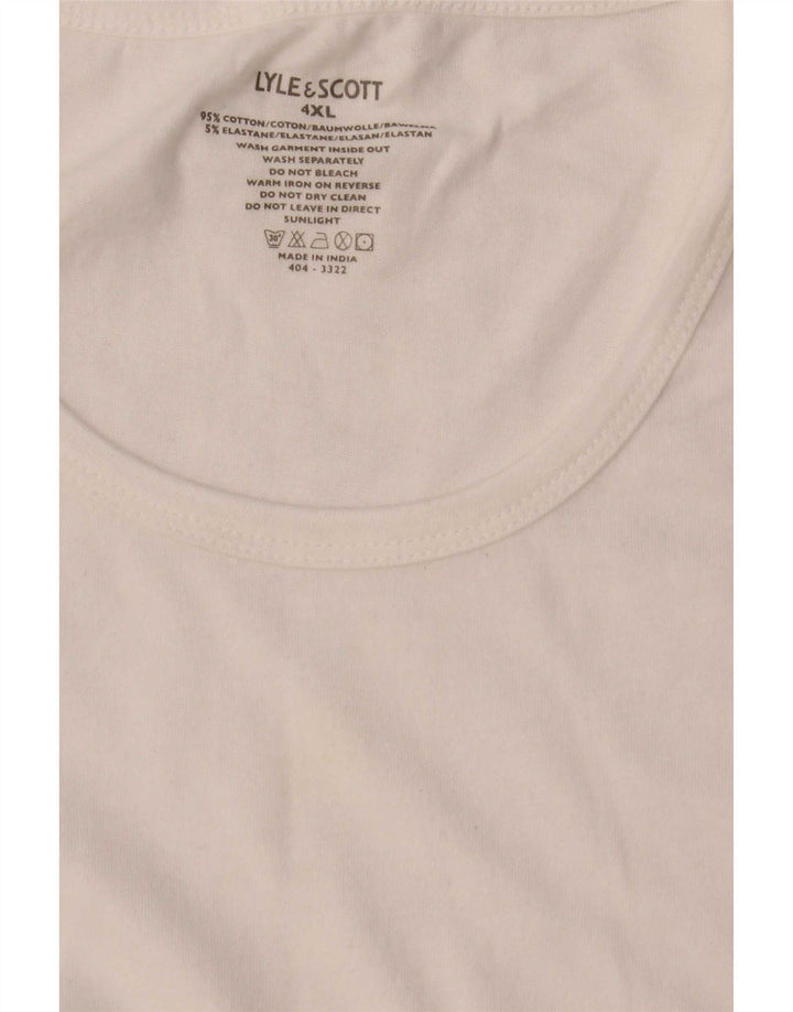 Lyle & Scott Męski T-shirt Top 4XL Biała Bawełna