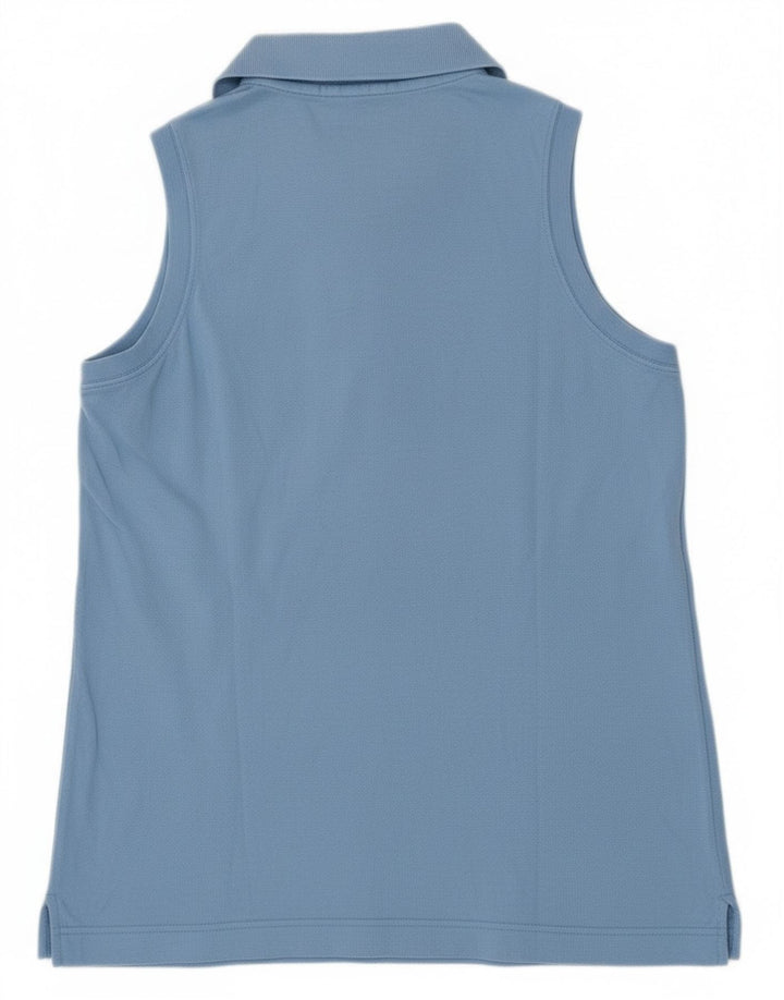 Damska koszulka polo bez rękawów Sergio Tacchini UK 12, średnia niebieska bawełna