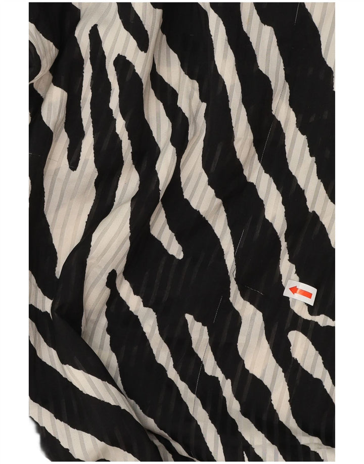 Damska kopertowa sukienka ZARA z długim rękawem UK 12, średni czarny nadruk zwierzęcy