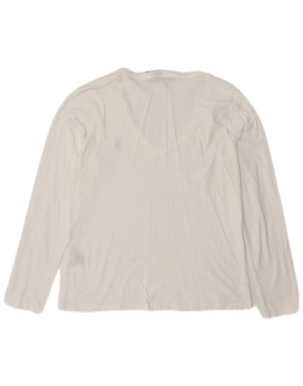 Polo Ralph Lauren Damski top z długim rękawem UK 14, duży, biały, bawełniany