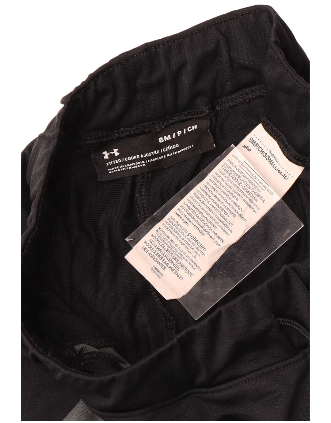 Męskie spodnie dresowe UNDER ARMOUR, małe, czarne, z poliestru w blokach kolorów